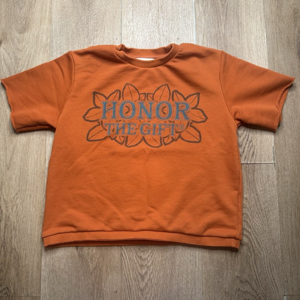 Honor The Gift Kids Short Sleeve Sweatshirt Orange 7-8 Russell Westbrook Knit